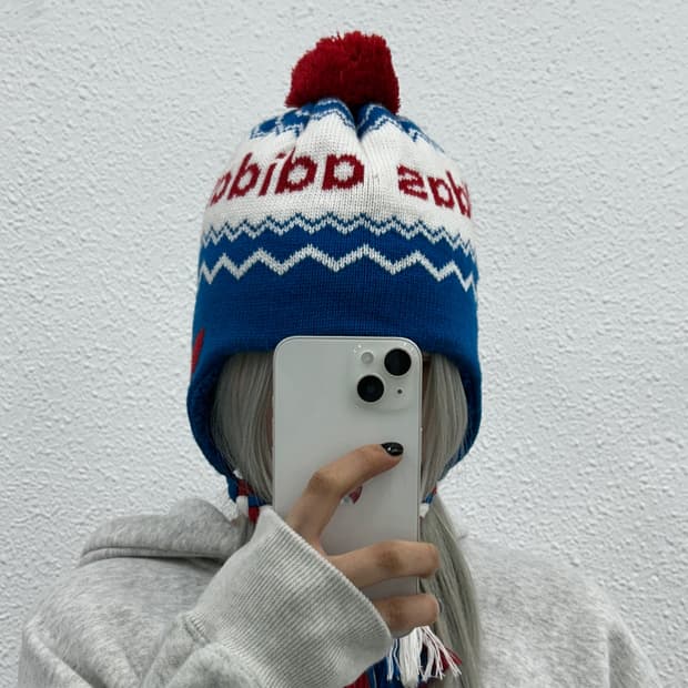 아디다스 에스닉 블루 니트 비니