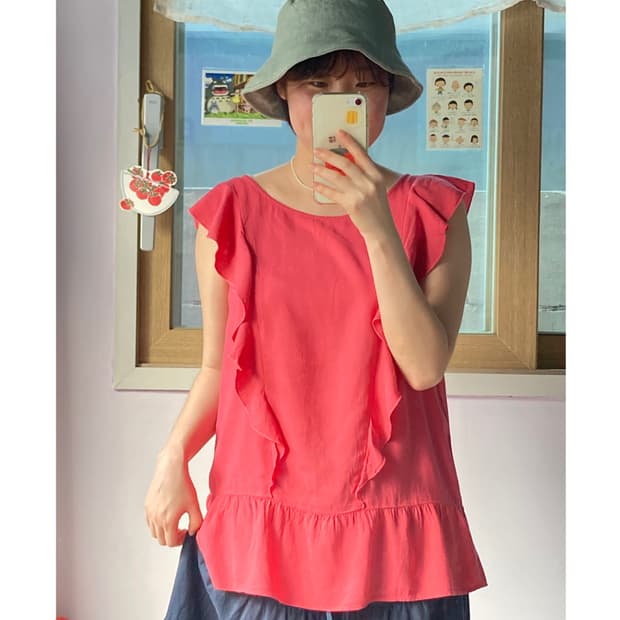 린넨코튼 버킷햇 벙거지 민트색