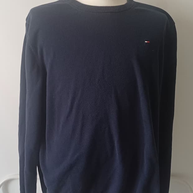 [XL/105-110] 타미 힐피거 에센셜 코튼 크루넥 니트 (네이비)