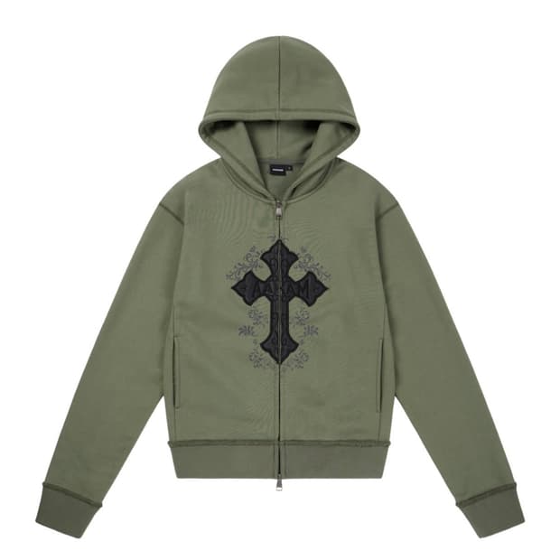 아캄 후두집업 카키색