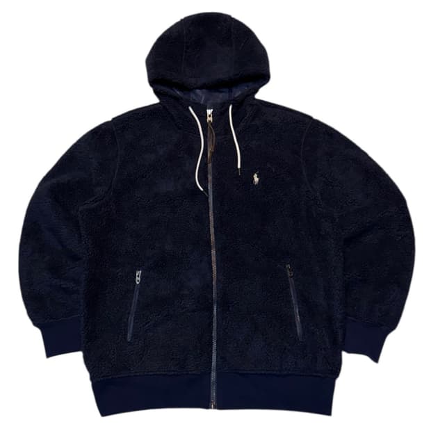 폴로 랄프로렌 양털 플리스 쉐르파 후드집업 네이비