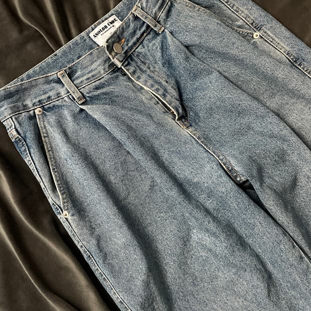 어널러코드 원턱 데님 와이드 팬츠 M