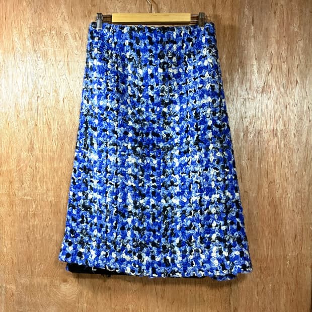 메종 마르지엘라 16S/S 블루 부클레 미디 스커트