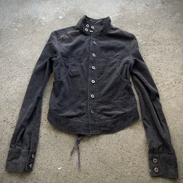 (Unknown)highneck button corduroy jacket