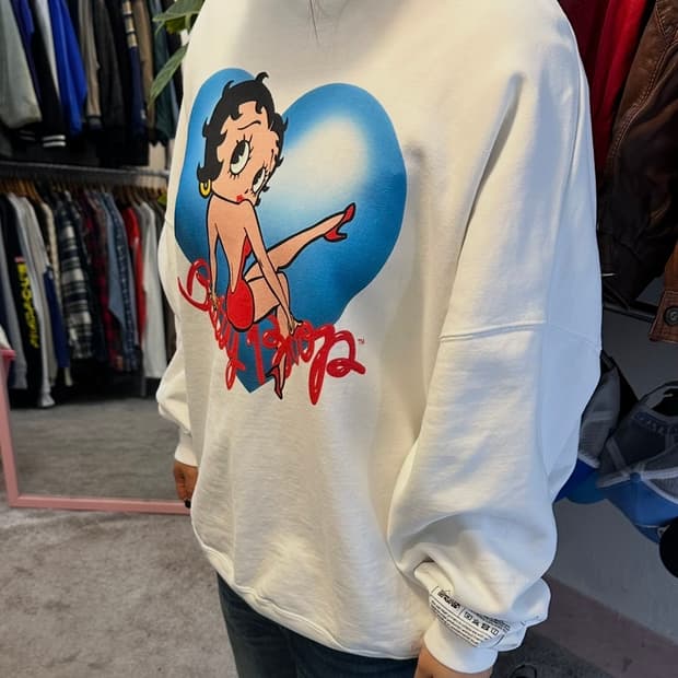 USA 베티붑 프린팅 오버사이즈 스웻셔츠XL