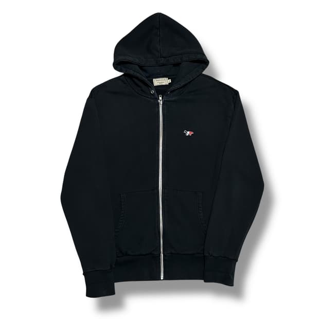 Maison Kitsune 트리콜로 프렌치 폭스 패치 블랙 후드 집업