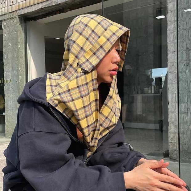 파이오니어스 체크셔츠 후드집업