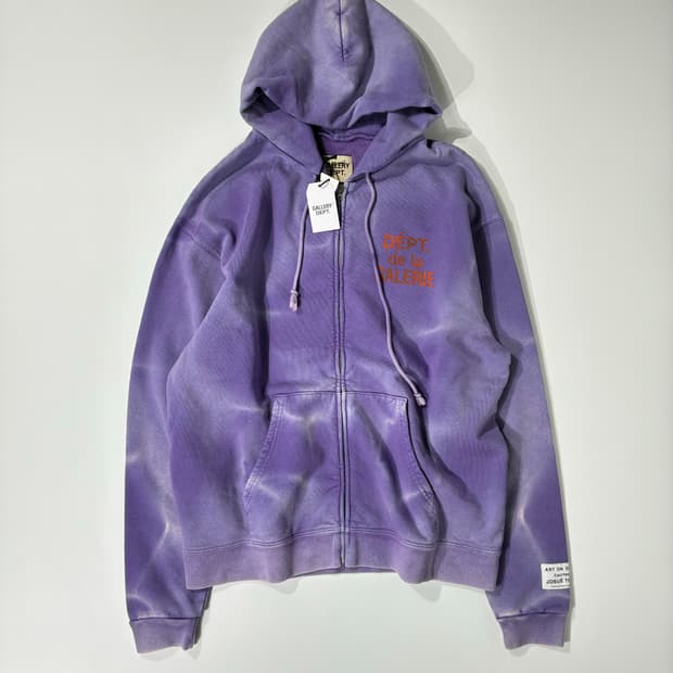 갤러리 디파트먼트 선페이드 프렌치 로고 후드 집업 퍼플 XL사이즈