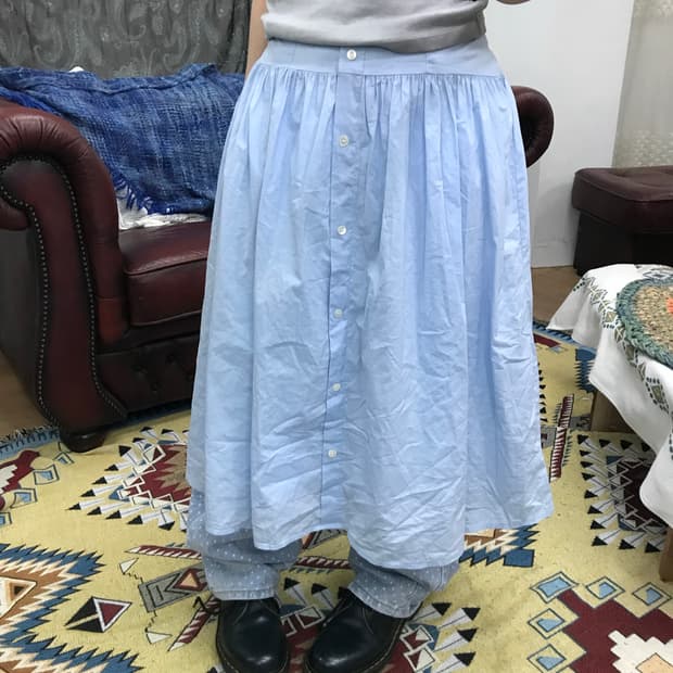 빈티지 여성 단추 스커트 