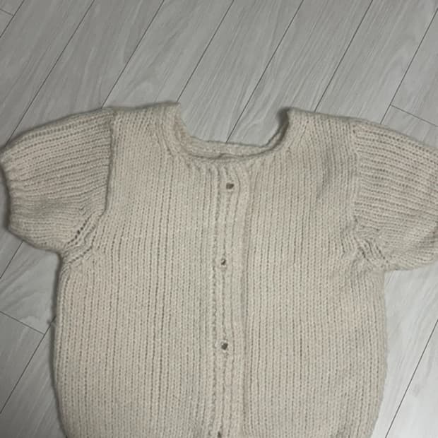 어텀 반팔 니트 가디건