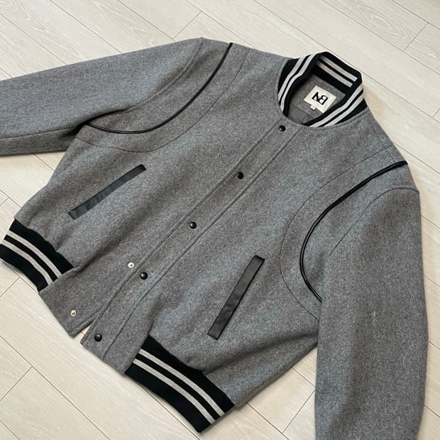 layered baseball jumper grey 스타디움 점퍼 그레이