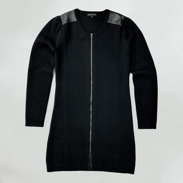 띠어리 양가죽 니트 원피스 자켓