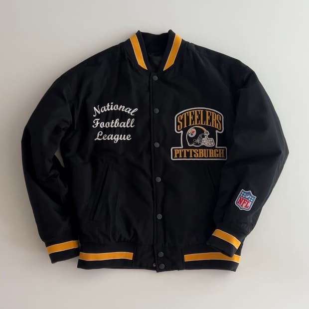 NFL x GU 피츠버그 스틸러스 올드스쿨 바시티 자켓 S