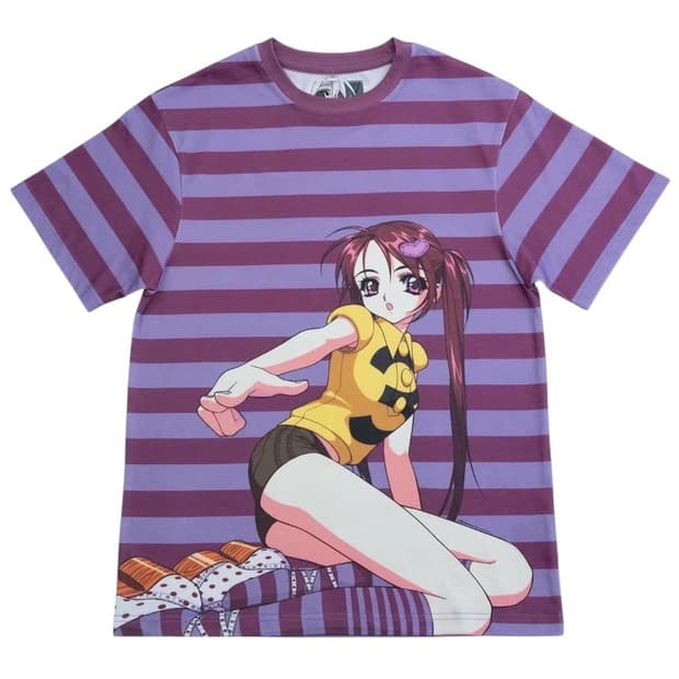 유민하 반팔 티셔츠 Purple Stripe "3" T-S