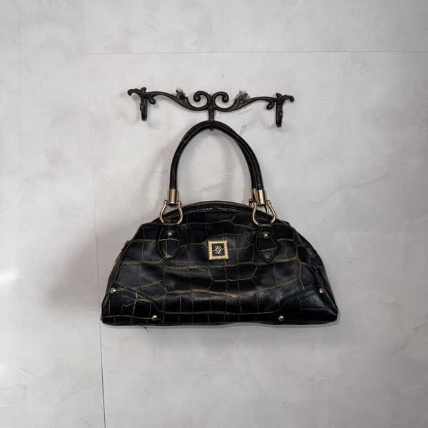 Lancetti black bold python shoulder bag