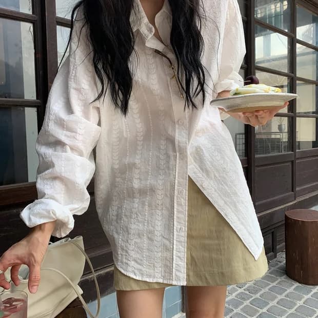 리넨느 화이트 셔츠