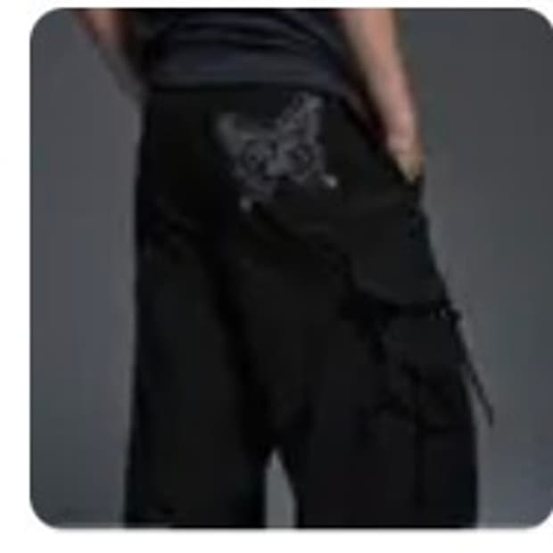 네스티팬시클럽 리본 카고 파라슈트 팬츠