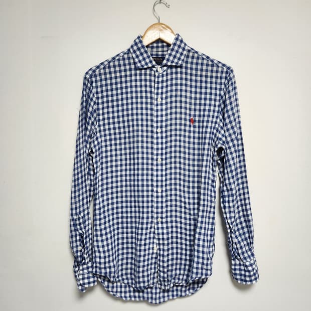 폴로Polo 체크 린넨 셔츠 S - S178