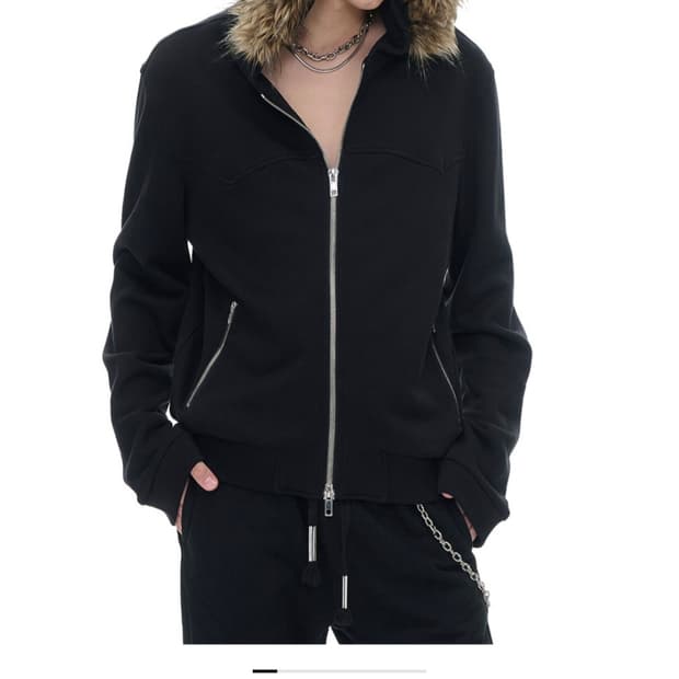 비엑세스 퍼 후드집업