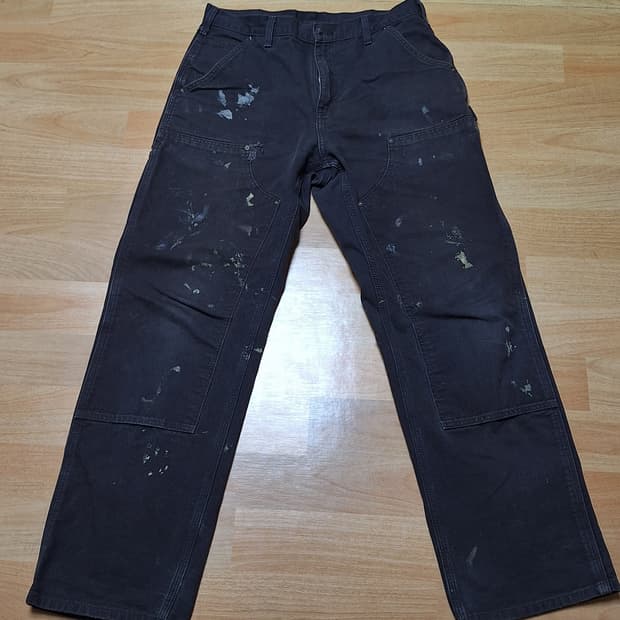 빈티지 칼하트 더블니 다크브라운 워크팬츠