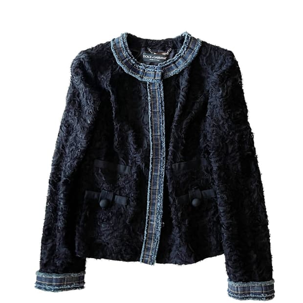 DOLCE&GABBANA denim point lace jacket