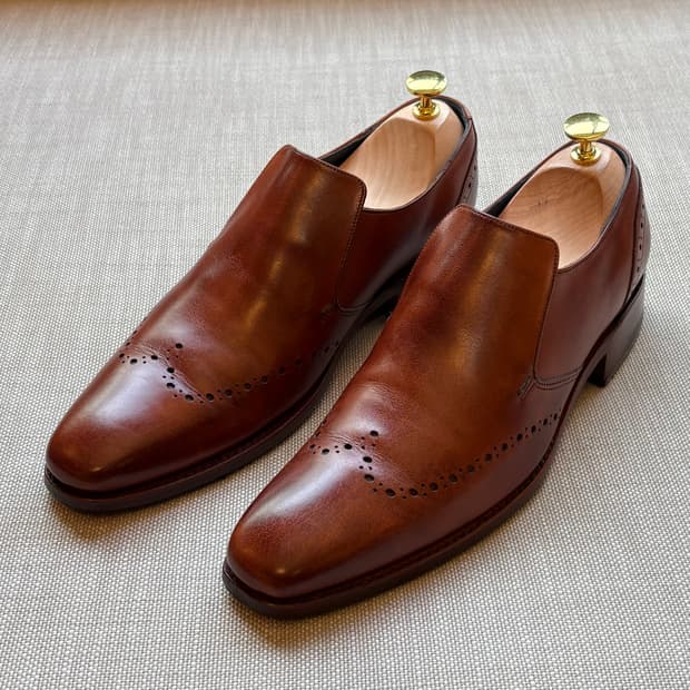 영국 BARKER BOURNE 로즈우드 브로그 슬립온