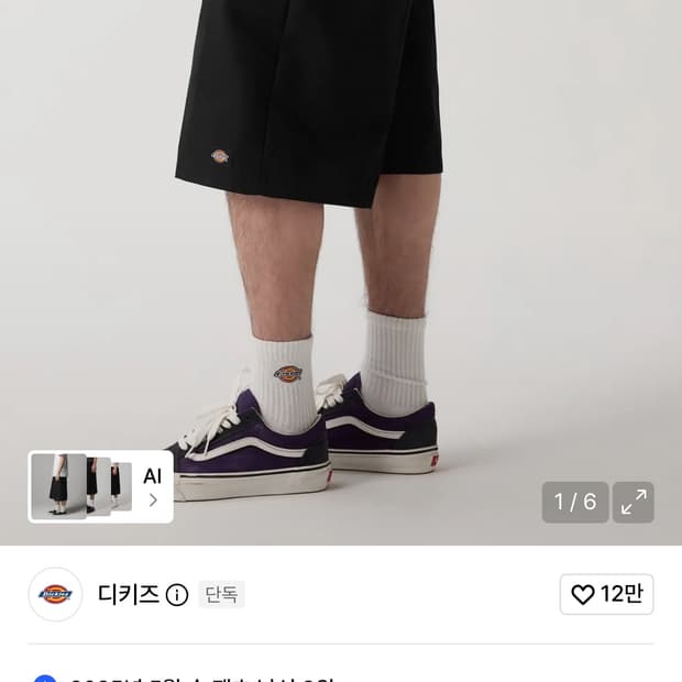 디키즈 42283 루즈핏 워크쇼츠 BLACK