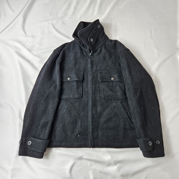 유니클로U 울 블렌드 모직 블루종 자켓 L