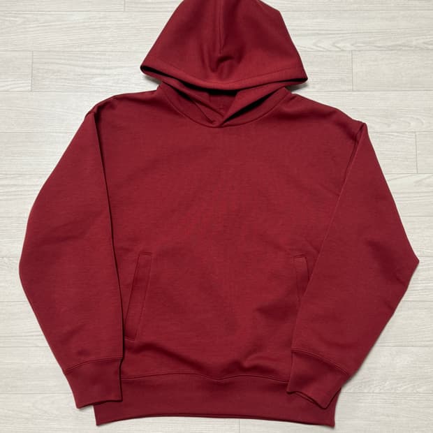 유니클로C 스웨트 오버사이즈 풀파카 레드 S