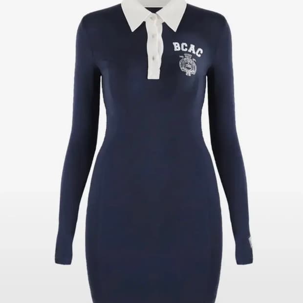 [배드블러드] BCAC 엠블렘 져지 폴로 드레스 - 네이비/S