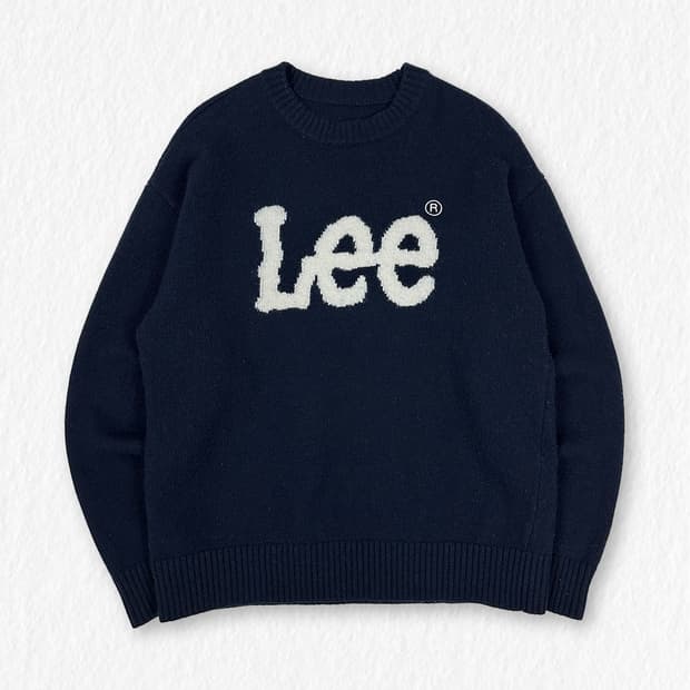 LEE 빅로고 니트 네이비