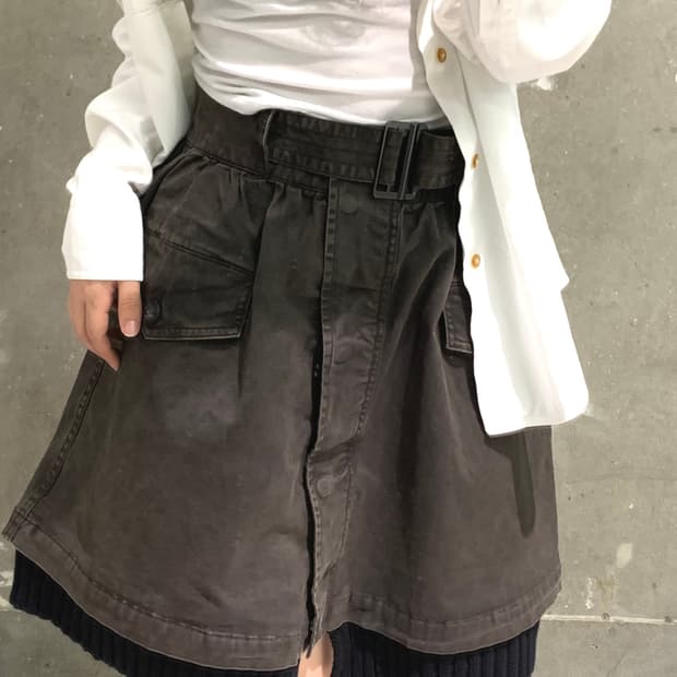 Diesel 디젤 밀리터리 벨트 레이어드 스커트