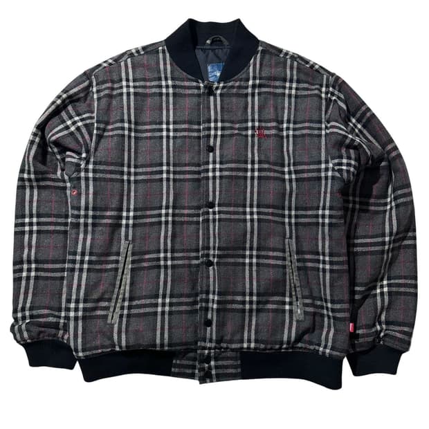 스투시 00‘s 버버리 롤렉스 패러디 체크 블루종 자켓