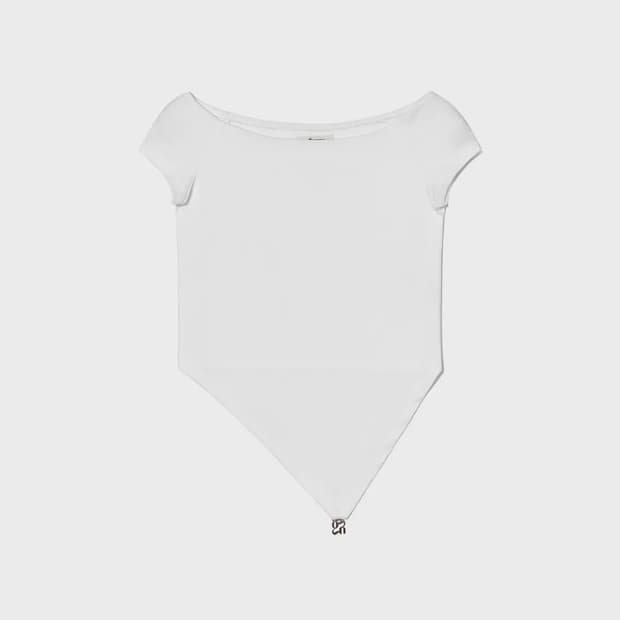 글로니 발렌 브이컷 티 화이트