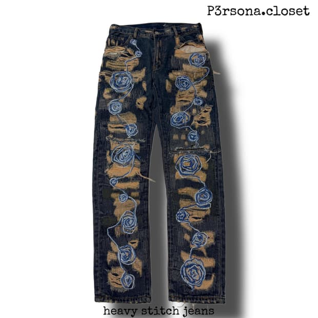heavy stitch jeans