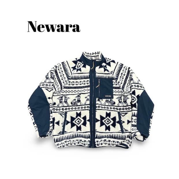 (100)뉴에라패턴플리스자켓