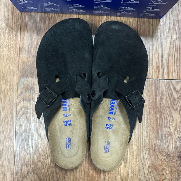 버켄스탁 보스턴 블랙 스웨이드 270(42)