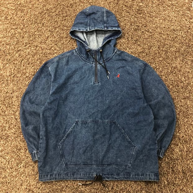 캉골 데님 아노락 후드 자켓