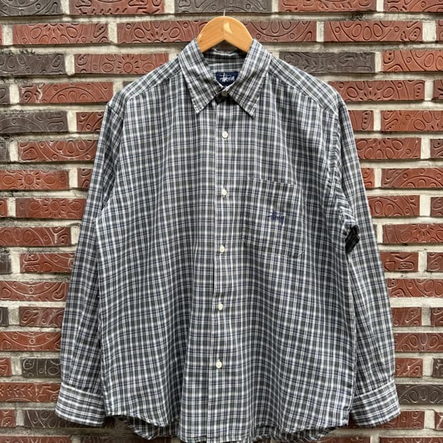 90s 올드 스투시 플레이드 체크셔츠