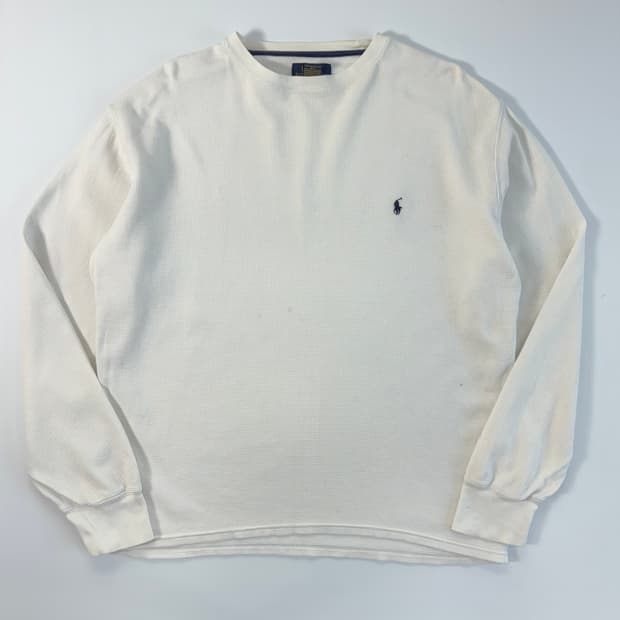 Polo 폴로 랄프로렌 화이트 와플 니트 슬리브