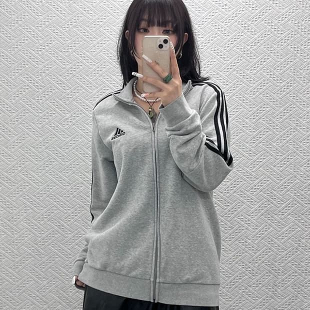 아디다스 빈티지 희귀 3S 에센셜 스웻 져지 집업 2XL C10976
