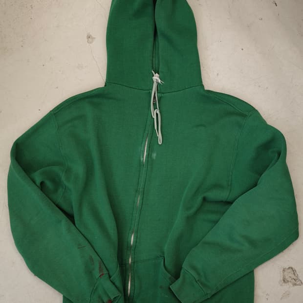 70s 러셀 애슬레틱 그린 후드 집업