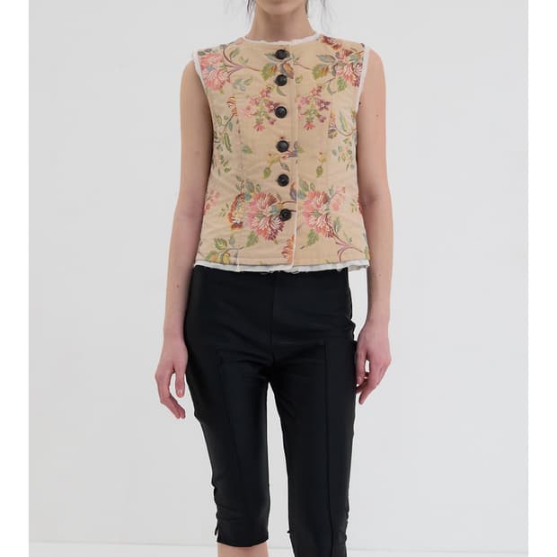 오버듀플레어 VINTAGE JACQUARD VEST_BEIGE