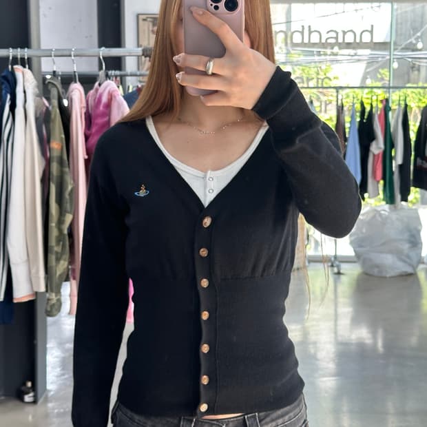 비비안웨스트우드 Orb 가디건 블랙