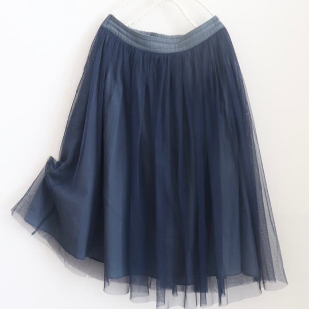 [Ray Beams] Navy Layered Tulle Skirt