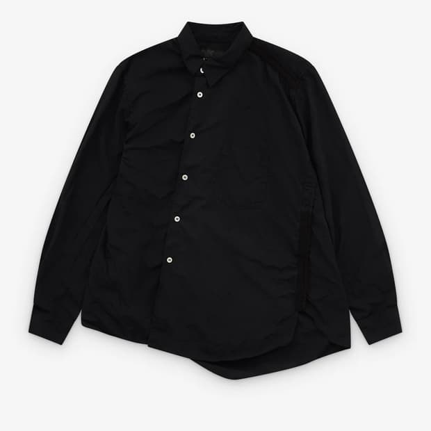 25FW 꼼데가르송블랙 비대칭 폴리 울 셔츠