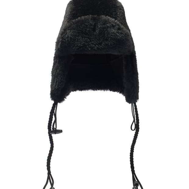 오픈와이와이 BRAIDED SHEARLING TRAPPER, BLACK