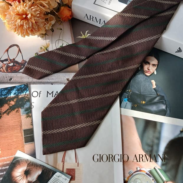 조르지오 아르마니 스트라이프 넥타이 9.9cm A+등급 A19804