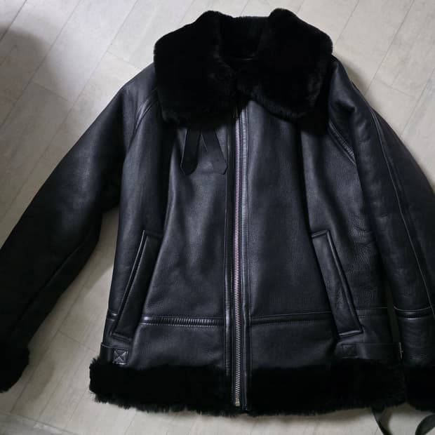 에이징씨씨씨 램스킨 리얼 무스탕 M