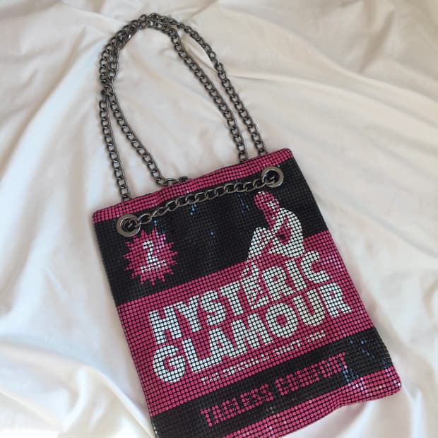 히스테릭 글래머 히스걸 체인 메탈 비즈 크로스 백 숄더 백